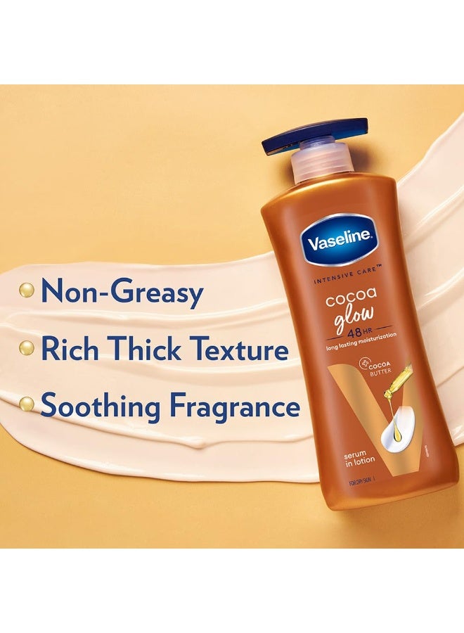 Vaseline Cocoa Glow Serum In Lotion, 600 ml | 100% Pure Cocoa - Image 3